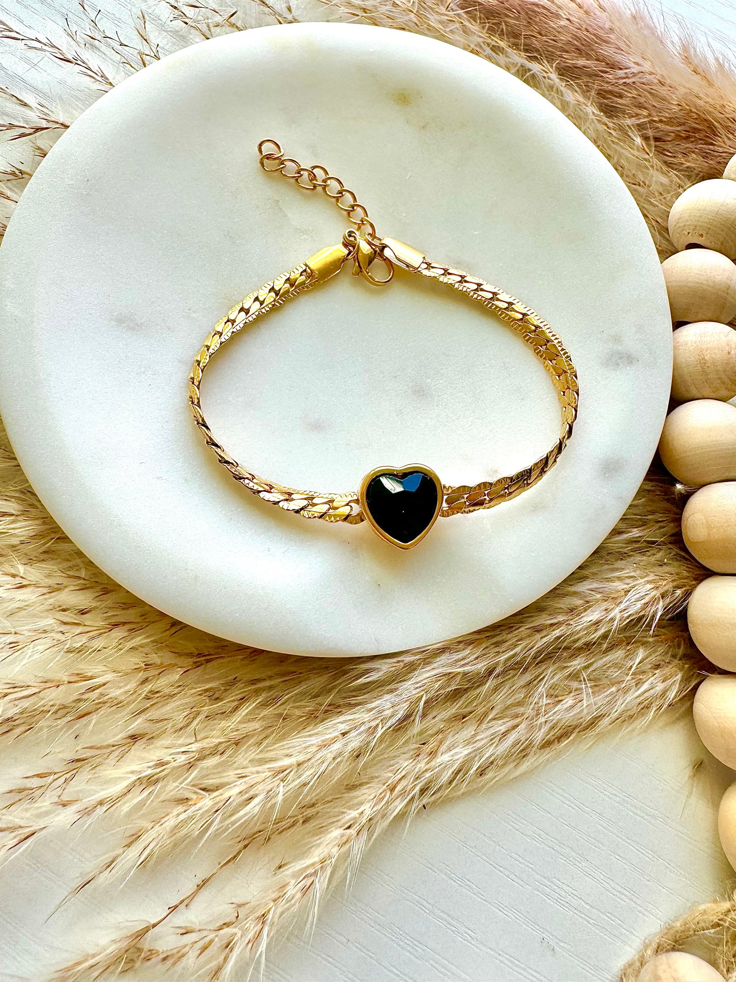 Black heart bracelet