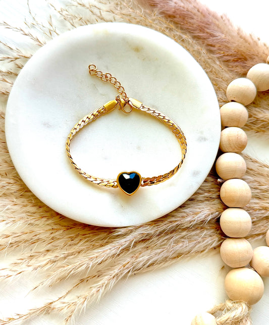 Black heart bracelet